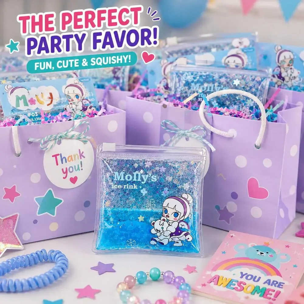 Mini Sparkle Sensory Pouch | Squishy Glitter Fidget Toy for Kids | Party Favor,